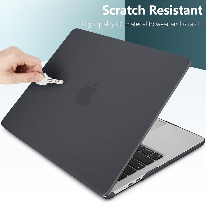 DONGKE Compatible with MacBook Air 13.6 inch Case M4 M3 M2 2025 2024 2023 2022 A3240 A3113 A2681, Plastic Hard Shell & Keyboard Cover for MacBook Air M4 13 inch Case, Matte Black - Image 3